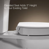 KOHLER 25875-96 Hyten 3" Height, Elevated Soft Close Elongated Toilet Seat, Contoured Seat with Grip-Tight Bumpers, Quick-Attach Hardware, No Slam Toilet Seat, Biscuit (Pack of 2)