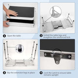 Tri-fold Folding Picnic Table, 3ft Camping Table Lightweight Portable Aluminum Outdoor Table with Adjustable Heights for Backyard BBQ Party