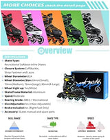 2PM SPORTS Vinal Girls Adjustable Flashing Inline Skates, All Wheels Light Up, Fun Illuminating Skates for Kids Men Adult Women and Boys