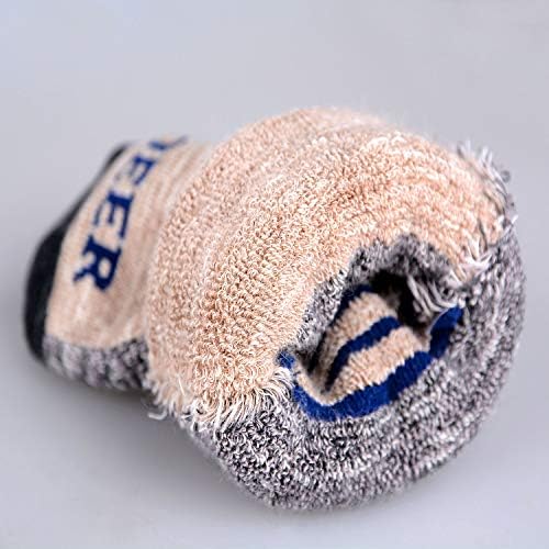 FEIDEER Men's Hiking Walking Socks, Multi-pack Wicking Cushioned Outdoor Recreation Quarter Crew Socks