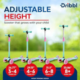 3-Wheel Kids Scooter - Lean-to-Steer Technology, Adjustable Height Handlebar, Wide Anti-Slip Deck, Scooter for Boys & Girls Ages 3+, Child Safety Approved, Support Riders Up to 165 lbs, Candy