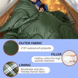 Flannel Sleeping Bag Cotton 0 Degree Cold Weather for Adults XXL Wearable Sleeping Bag 4 Seasons Waterproof with Compression Sack