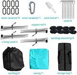 Beach Shade Windproof Design, Sun Shelter UPF50+ Portable Family Canopy Tent with 8 Sandbag Anchors 10x10 FT 4 Poles Pop Up Outdoor Shelter for Beach, Camping, Fishing, Backyard and Picnics