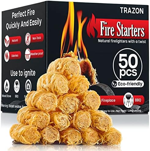 All Natural Wood Fire Starters: Fireplace Camping Charcoal Starter Grill BBQ Chimney Wood Stove Campfires Fire Pit. Fatwood Sticks. Camp Firestarter, Fire Tools. Fire Starter Outdoor/Indoor/Travel