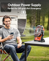Camping Fan 27000mAh with LED Lantern - Cordless Portable Fan 8 inch USB C Battery Operated Rechargeable Powered Ventilador with Hanging Hook - 250° Rotating 4 Speed Personal Fans for Travel Camping