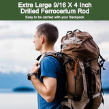 4 Pack Ferro Rod Fire Starter Flint Fire Starter Survival Tool Flint and Steel Fire Starter Kit 6-in-1, Portable Ferro Rod Striker with Paracord Handlead for Campfires Survival Emergency Kit