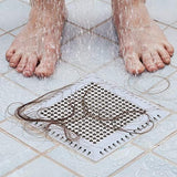 Drain Hair Catcher/Drain Strainer/Square Shower Drain Cover for Bathroom Floor Drain, Stainless Steel and Silicone Hair Stopper (Patented Product)