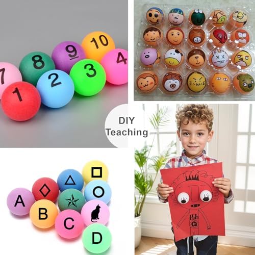 Ping Pong Balls 12 50 or 100 Pack: 3 Star Colored Table Tennis Balls for Outdoor Practice Party Games Cats Toys