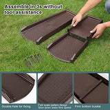 Rain Gutter Downspout Splash Block, Gutter Downspout Extensions for Water Drainage, 24" Gutter Splash Guards Downspout Extender, Fixable Down spout Drain Trays with PE Nails(2 Pack, Brown)