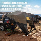 Kelty Highroads Overlanding Shelter - Universal Mount Car Camping Tent with Large Zippered Entry, Aluminum Frame, Adjustable Walls and Windows, UV Protection, Rainproof, Stuff Duffel Included, 2024