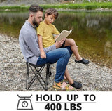 Triple Tree 2 Pack Folding Camping Stool, 13.8 Inch Small Portable Lightweight Stool Seat with Side Pocket and Carry Bag for Travel, Hiking, BBQ, Fishing and Beach, Load Capacity to 400lbs