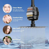 NearMoon Filtered Rain Shower Head, High Pressure 8″Square, and 5 settings Handheld Shower Filter Combo with Self-adhesive Holder/1.5M Hose -1 Replaceable Filter Cartridge (Matte Black)