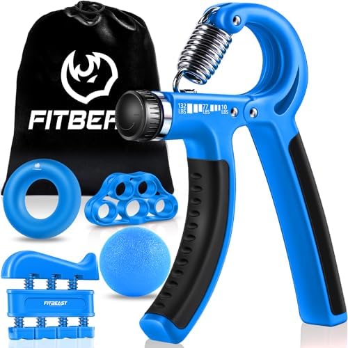 FitBeast Grip Strengthener Forearm Strengthener Hand Grips Strengthener Kit - 5 Pack Adjustable Resistance