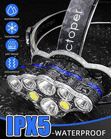 Victoper Rechargeable Headlamp 2 Pack, 8 LED High Lumen Bright Head Lamp with Red Light, Lightweight USB Head Light, 8 Mode Waterproof Head Flashlight for Outdoor Running Hunting Camping Gear, Black