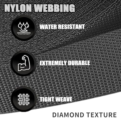 Nylon Webbing 1.5 Inch, Heavy Duty Nylon Webbing Strap 12 Yard,Durable Nylon Strapping for Indoor or Outdoor Gear, DIY Crafting, Repairing (Black, 1.5"-26 Yard)