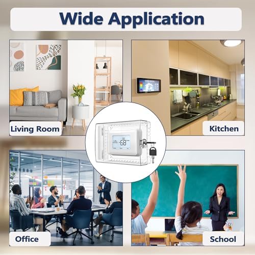 6 PCS Large Thermostat Lock Box Cover with Key, Clear Thermostat Cover with Lock Compatible with Home Thermostat On Wall, AC Lock Box Cover with Key Fits Thermostats 5" H x 6" W or Smaller