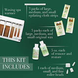 Clean + Easy Roll On Wax Kit (120V) - Complete Waxing Face and Body Hair Removal, Wax Roller Kit for Flawless Skin, Top Pick for Estheticians