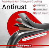 HBTower Step Ladder, Folding Step Stool with Wide Anti-Slip Pedal, Sturdy Steel Ladder, Convenient Handrail, Lightweight, Portable Steel Step Stool