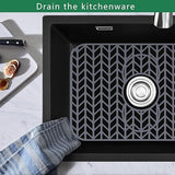 GUUKIN Sink Protectors for Kitchen Sink 19x13 & 24x12.5 & 13x11 & 26x14 & 28x14 & 29x15, Large Silicone Mats Grid for Bottom of Farmhouse Stainless Steel (19x12.5 with 3 Reserved Holes)