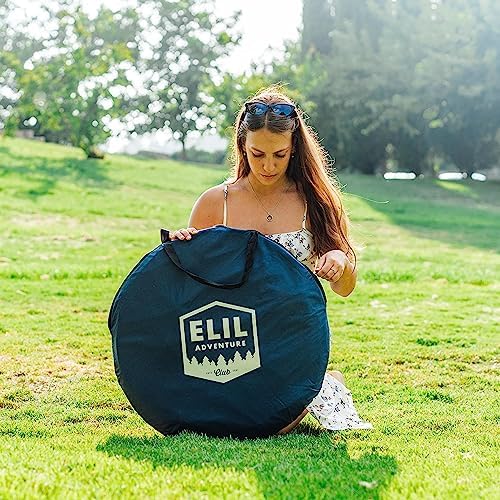 Camping Shower Tent With LED Sensor Light 6.23 ft - Large Easy Pop Up Privacy Tent for Beach Changing - Outdoor Portable Enclosure for Camping