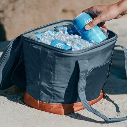 CleverMade Pacifica Collapsible Insulated Cooler Bag – 18 Can Leakproof Soft Cooler for Beach, Travel, Car – Bottle Opener – Ocean