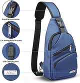 AMJ Crossbody Sling Bag Men Women, Casual Shoulder Backpack, Chest Daypack Satchel for Hiking Travel