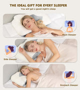 Osteo Cervical Pillow for Neck Pain Relief, Hollow Design Odorless Memory Foam Pillows with Cooling Case, Adjustable Orthopedic Bed Pillow for Sleeping, Support for Side Back Sleepers