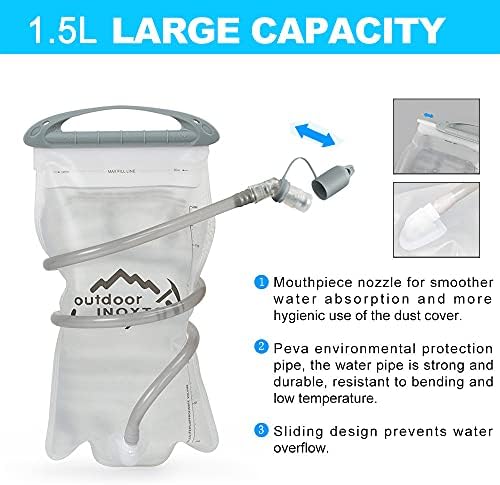 INOXTO Running Hydration Vest Backpack,Lightweight Insulated Pack with 1.5L Water Bladder Bag Daypack for Hiking Trail Running Cycling Race Marathon for Women Men