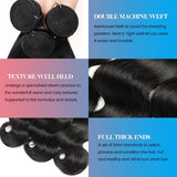 Body Wave Bundles Human Hair 16 18 20 Inch 100% Unprocessed 12A Brazilian Virgin Human Hair Extensions Quick Weave Bundles Hair Natural Black