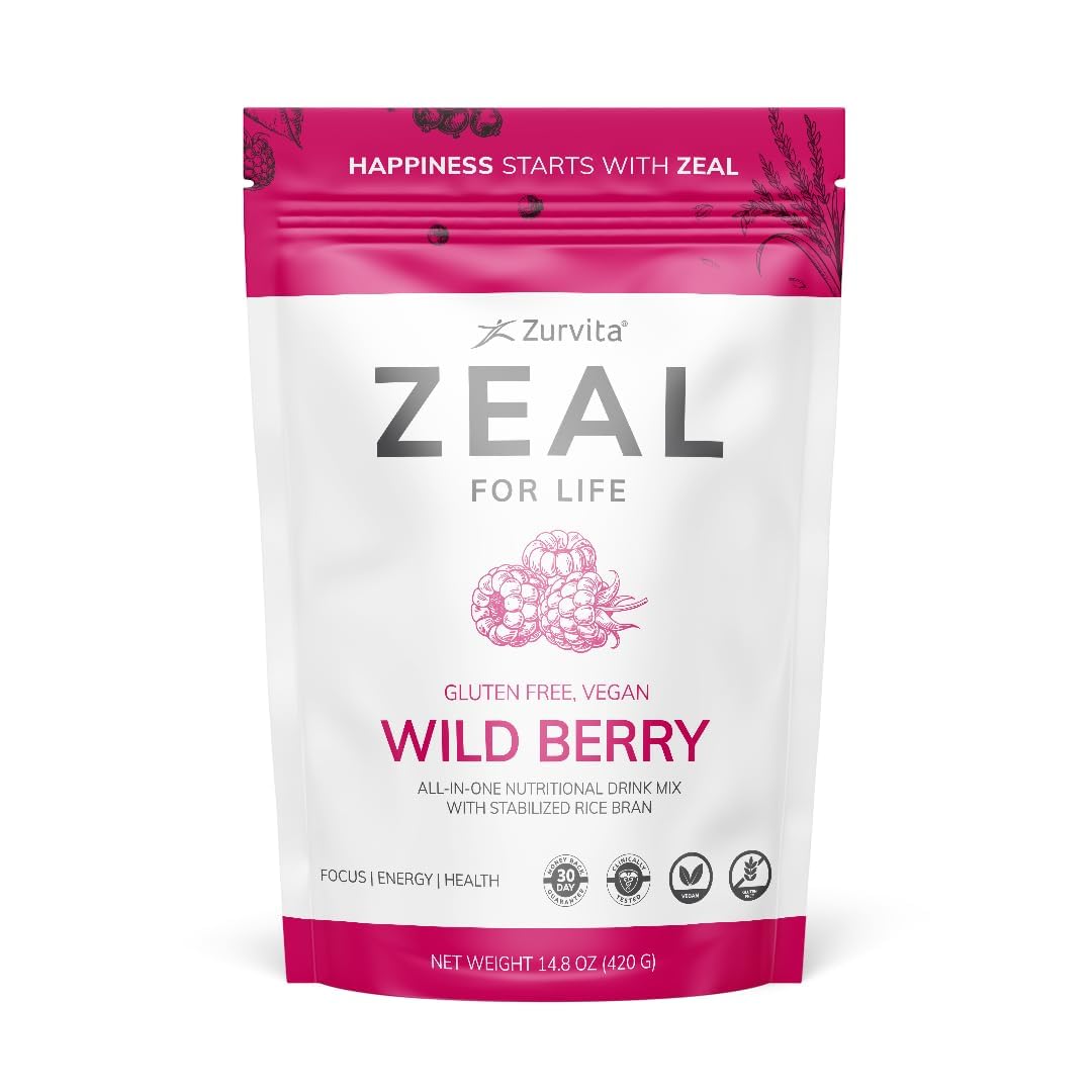 Zurvita - Zeal for Life 30-Day Wellness Bag - Wild Berry Flavor - Daily Nutritional Supplement for Vitality, Immunity, & Overall Wellness - 420 Grams