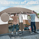 PORTAL 8 Person Family Camping Tent with Porch, Weather Resistant Camping Tents with Rainfly, Large Cabin Tents with 2 Room, Easy Set Up Tent for Outdoor Camping, Backyard