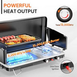 ROVSUN 2-in-1 Portable Camping Stove with Grill