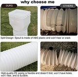 11.5ft Long Gutter Downspout Extensions Flexible, Drain Downspout Extender, Down Spout Drain Extender, Gutter Connector Rainwater Drainage, Extendable from 2.6ft to 11.5ft(White)
