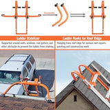 2 in 1 Ladder Hooks for Roof Ridge Heavy Duty Steel Ladder Roof Hook with Rubber Grip T-Bar for Damage Prevention, Extension Ladder Stabilizer 550 lbs Load Capacity