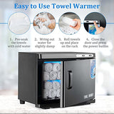 Hot Towel Warmer Cabinet with LED Light - JXSDLIY 23L Large Capacity Towel Cabinet for Bathroom 2-in-1 Professional Hot Towel Warmers for Facials SPA Massage Salon Heats Up Quick Towel Heater (black)