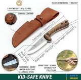 BeaverCraft Kids Boy Scout Knife - Whittling Knives for Kids - Safe Kid Knife with Rounded Tip & Sheath - First Bushcraft Knives for Boys 8-12 BSH Kid