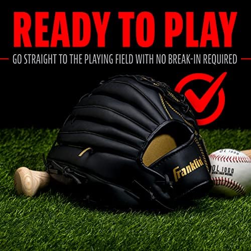 Franklin Sports Baseball + Softball Gloves - Field Master Adult + Youth Baseball + Softball Gloves - Right Hand + Left Hand Gloves - Infield + Outfield Mitts - Multiple Sizes + Colors