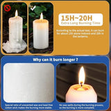 10Pack 15H+ Emergency Candles Long Burning Survival [20H+ Inside Candle Lanterns], 3“ Unscented White Pillar Candle, Survival Candles for Power Outage, Camping, Hurricane