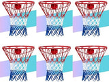 Basketball Net Replacement, 2025 Upgrade Thick Professional Basketball Nets Heavy Duty Outdoor, All Weather Anti Whip Color Never Fade -12 Loops (Red White Blue)