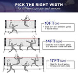 BAGAIL Badminton Net, Height Adjustable Kids Volleyball Net, Foldable Nylon Net 10 ft/14ft/17ft Wide, Tennis Net, Small Pickleball Net for Backyard Game and Indoor Outdoor Use, Easy Setup