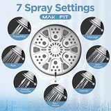 Filtered Shower Head - High Pressure Shower Head with Filter for Hard Water Softener - 7 Settings Bathroom Rain Showerhead to Remove Chlorine and Heavy Metals (Chrome)