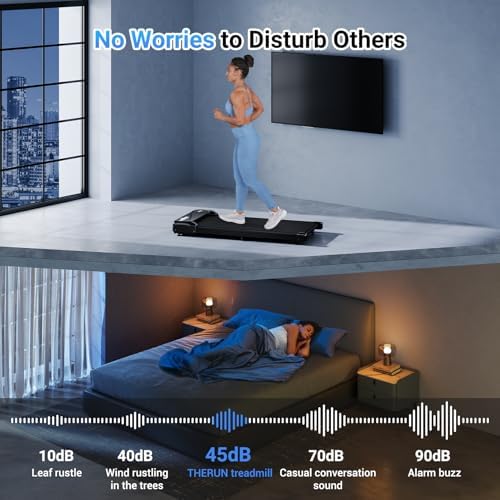 THERUN Walking Pad Treadmill Under Desk, Portable Mini Treadmill for Home/Office, Walking Pad Treadmill 2.5HP, Walking Jogging Machine with 265 lbs Weight Capacity Remote Control LED Display