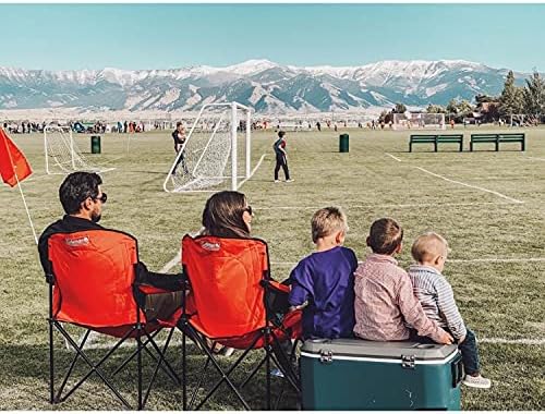 Coleman Portable Quad Camp Chair with 4-Can Cooler, Cushioned Seat & Back with Side Pockets & Cup Holder, Carry Bag Included