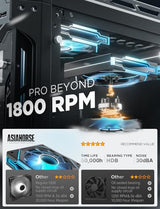 AsiaHorse AMICI-5GT RGB PC Fans, Infinity Mirror ARGB Fans HDB Bearing Fan Speeds Up to 1800 RPM with 24 LED Lights, Reverse Blade Fan Compatible Motherboard Aura SYNC (Not Wireless Connection)