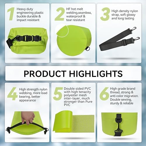 MARCHWAY Floating Waterproof Dry Bag Backpack 5L/10L/20L/30L/40L, Roll Top Sack Keeps Gear Dry for Kayaking, Rafting, Boating, Swimming, Camping, Hiking, Beach, Fishing