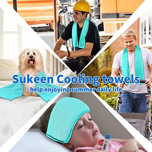 Sükeen 4 Pack Cooling Towels (40"x12"), Soft Microfiber Chilly Towel for Sport, Running, Gym, Fitness & More Activities