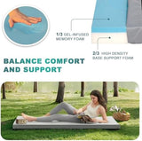 Memory Foam Camping Mattress Pad, CertiPUR-US Waterproof Portable Roll Up Mattress for Adults, Thick Floor Sleeping Mat Pad for Car Truck Tent with Travel Bag