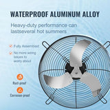 VEVOR 24 Inch Shutter Exhaust Fan Wall Mounted, High-Speed 3320CFM, Vent Fan For Garages, Shops, Greenhouse, Attic Ventilation, AC Motor, Fan Only