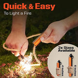 Fire Starter Survival Tool - All-in-One Flint and Steel Fire Starter Kit - Ferro Rod Fire Starter with 36" Waterproof Tinder Wick Rope and Steel Fire Striker - Patented Firestarter | Prepared4X