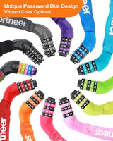 Sportneer Bike Lock: 5 Digit Combination High Security Anti Theft Bike Chain Lock - 3.2/3.6/4ft Heavy Duty Keyless Bicycle Lock for Bike, Motorcycle, Scooter, Door & Gate - 4/6mm Thick, Easy to Use